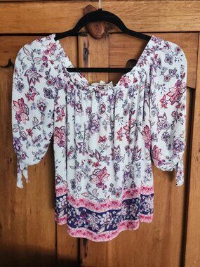 Pink & Purple boho hippie blouse